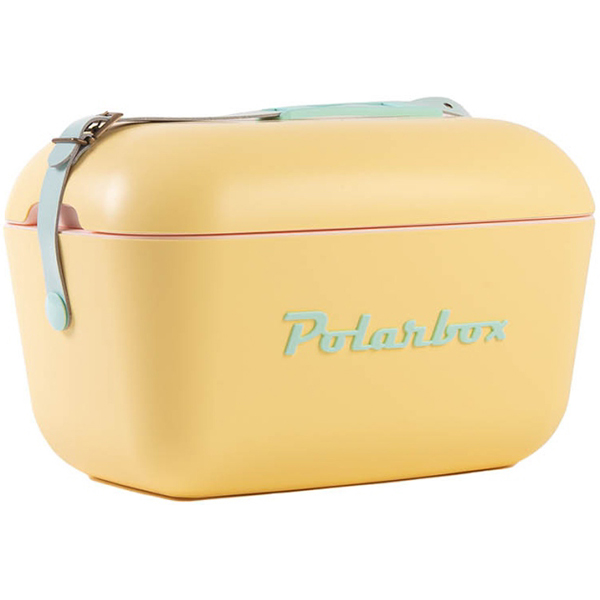 צידנית צהובה עם לוגו ירוק