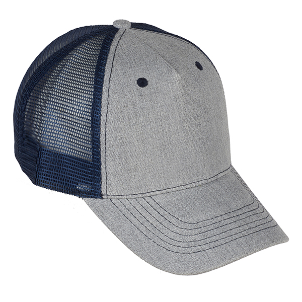 כובע מצחייה אפור עם רשת כחולה