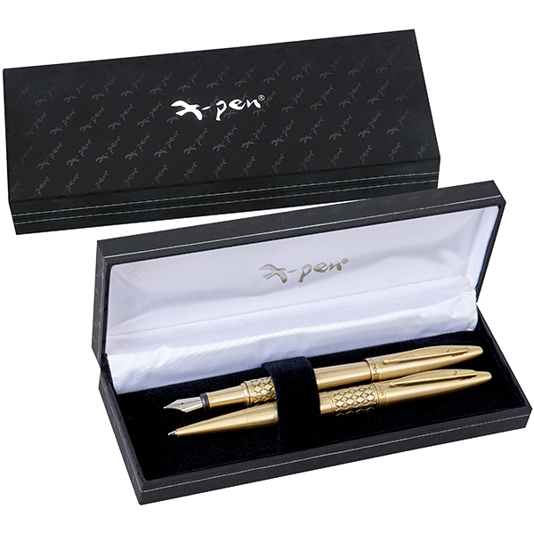 מארז עטים יוקרתי עם 2 עטים בצבע זהב