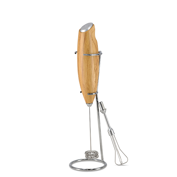 מקציף חלב חשמלי בעיצוב עץ כולל 2 ראשים ומעמד - דגם 5390