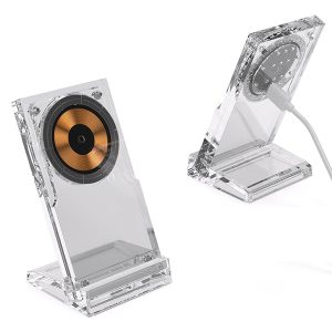 מטען אלחוטי שולחני אקרילי שקוף 15W עם מעמד לנייד דגם 5402